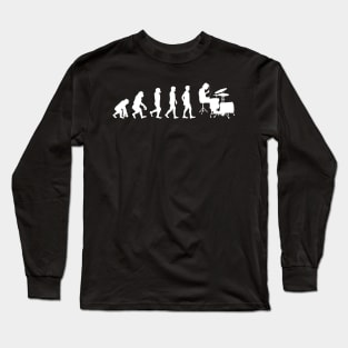 Funny Drummer Evolution Of Man And Drumming Long Sleeve T-Shirt